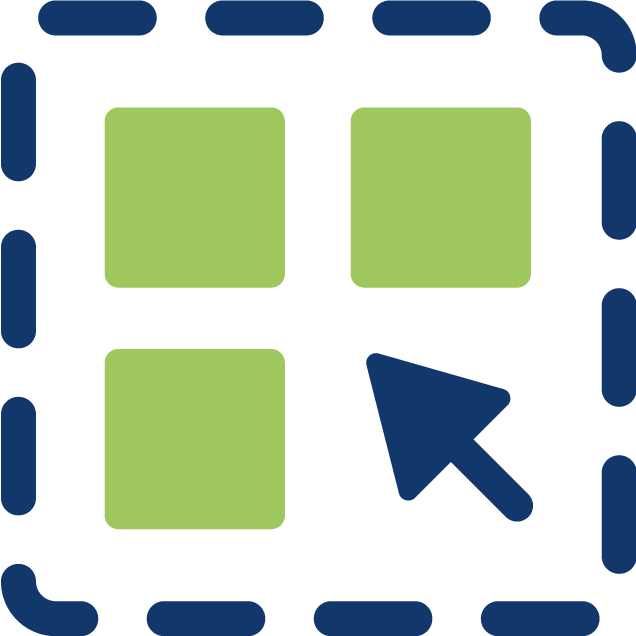 blue and green selection icon