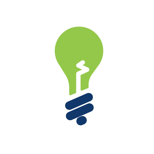 blue and green lightbulb icon