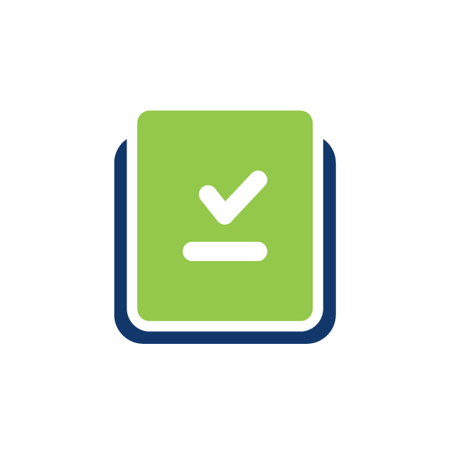 blue and green clipboard icon